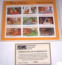 Disney Lady and the Tramp Animal Stories Postage Stamps Grenada - $29.95