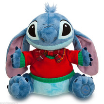 Disney Store Stitch Christmas Plush Toy Green Plaid  Shirt  2013 New - £46.89 GBP