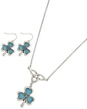 HW Collection Teal Heart-Shaped Clover Irish Trinity Knot Small Pendant ... - £13.03 GBP