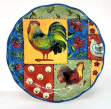 Certified International Country Collage Dinner Plate Susan Winget Roosters 11&quot; - £15.01 GBP
