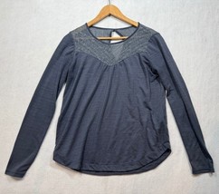 Kuhl Tunic Top 8425 Dusty Blue Long Sleeve Shirt Keyhole Back Women&#39;s Me... - $17.63