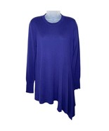 WORTH long line fine gauge knit wool asymmetric drape hem sweater size m... - €32,10 EUR