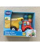 VTeach Drop and Go Dump Truck Yellow Play Melodies Learning Toy 6-36mo New - £11.76 GBP