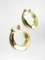 GORGEOUS Polished 18kt Gold Plated Small 1" Diameter Round Hoop Earrings - $11.99