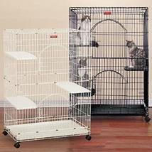 MPP Foldable Cat Cages Durable Secure Wire Crate Two Doors Three Plastic Perches - £209.39 GBP