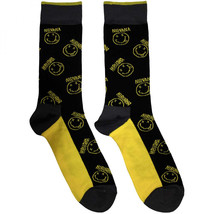 Nirvana Happy Face Logo Crew Socks Black - $14.98