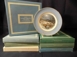 Lot Of 7 Vintage Avon Collectors Christmas Plates - 1974 - 1980 - Original Boxes - £59.91 GBP