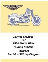 2018 Harley Davidson Street Glide Touring Models Service Manual - $25.95
