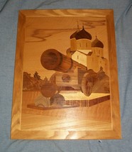 Wooden Marquetry Inlay Picture Russian Czar Moscow Canon Court Kremlin Artillery - £149.65 GBP