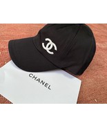 Chanel Black White Embroidered Canvas One Size Snap Closure Hat - $3,727.52 MXN