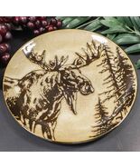 Pack Of 2 Rustic Western Emperor Elk Stag Moose Deer Round Dinner Plates - €31,73 EUR