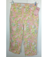 FDJ/FRENCH DRESSING LADIES PINK/FLORAL &quot;PEGGY&quot; STRETCH CROPPED JEANS-10-NWT - €12,01 EUR