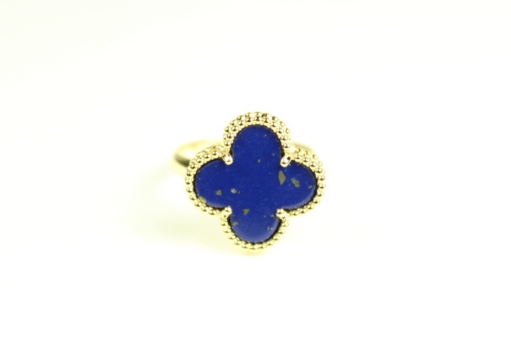Gold Lapis Cluster Ring