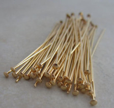 200Pcs gold plated brass jewelry headpins 1.5 inch 21 gauge - £7.09 GBP