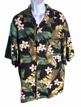 BERMUDA BAY Men&#39;s Short Sleeve Button Down Silk Floral Shirt XL - $17.41