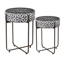 A&amp;B Home Gray and White Plant Stand Set Of 2 - £77.53 GBP