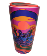 Rex Hamilton Starbucks 12oz Ceramic Tumbler Cat Flowers Psychedelic Fall... - $38.61