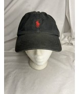 Polo Cap Ralph Lauren Polo Pony Black Hat One Size Leather Adjustable St... - £11.73 GBP