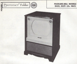 1958 PACKARD-BELL 21CC1 21CT1 TELEVISION Tv Receiver Photofact MANUAL Sc... - $10.88
