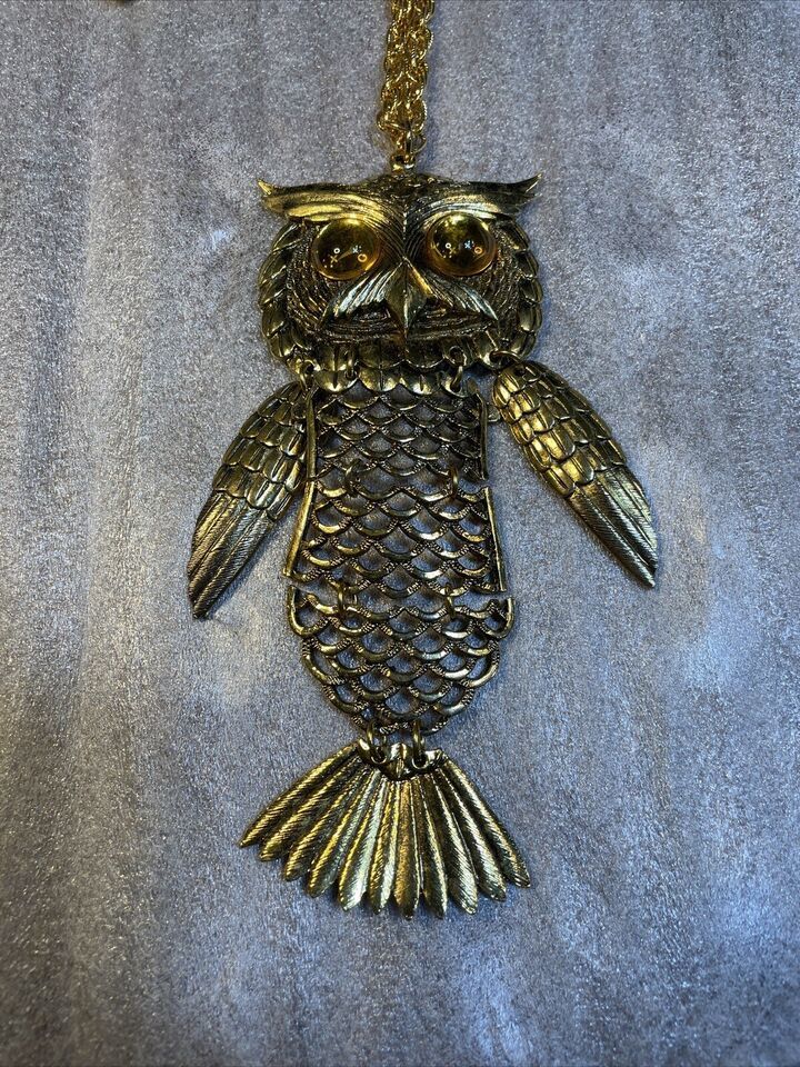 Primary image for Park Lane Owl Pendant with Link Chain Signed Gold Tone Vintage USA Seller Fast