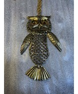 Park Lane Owl Pendant with Link Chain Signed Gold Tone Vintage USA Selle... - £27.85 GBP