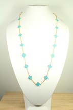 20 Turquoise Quatrefoil Motif Necklace - £177.05 GBP