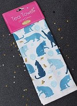 Milly Green Cat &amp; Mouse Design 100% Cotton Tea Towel - $14.38