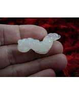 (Y-CATE-550) little Pink quartz baby INCH WORM CATERPILLAR gemstone carving - £11.02 GBP