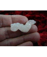 (Y-CATE-550) little Pink quartz baby INCH WORM CATERPILLAR gemstone carving - $19.15 CAD