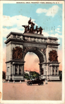 Vtg Postcard Memorial Arch Prospect Park Brooklyn N.Y. PM 1919 - £6.59 GBP