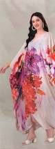 Indian Printed Luxury Feather Silk Kaftan Dress Women Nightwear Limited Edition - £25.12 GBP