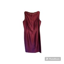 Liz Claiborne Womens Silk Dress Sz 6 Cocktail Lined Sheath Rhinestones Raspberry - £13.18 GBP