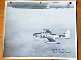 Vintage Korean War Era Republic F-48E Thunderjet B&amp;W Photo Confidential - £31.45 GBP