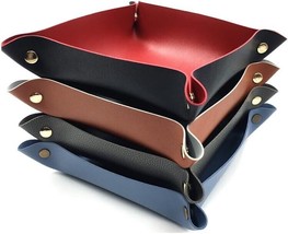 4 Pack Valet Tray PU Leather Jewelry Tray for Women and Man Portable Storage - £19.77 GBP