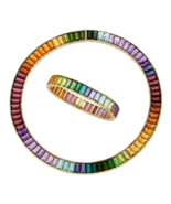 18k Yellow Gold Multi-Gem Rainbow Necklace and Bracelet Set TCW: 110.90c... - $362,257.22 MXN 18k Yellow Gold Multi-Gem Rainbow Necklace and Bracelet Set TCW: 110.90c... - $362,257.22 MXN
