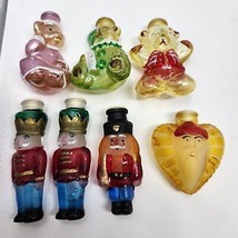 Vintage Old World Christmas Glass Light Covers Lot 7 Ornaments Nutcracke... - $23.42