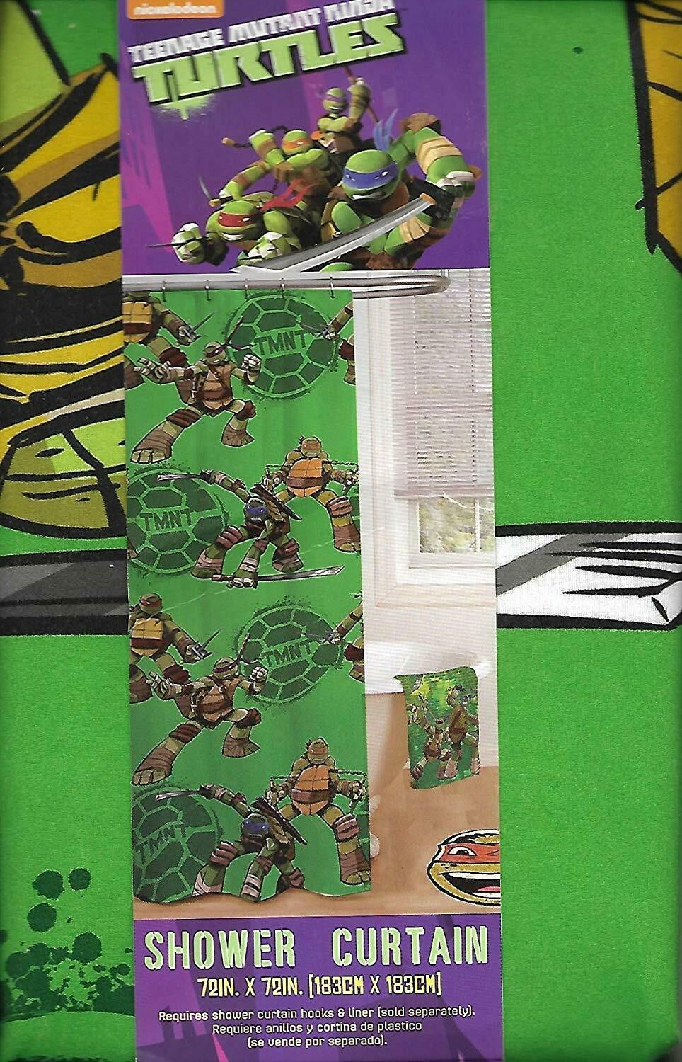 Primary image for TMNT Nickelodeon Teenage Mutant Ninja Turtles Fabric Shower Curtain 72" x 72"