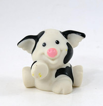 Fisher Price Mattel Little People Pig White w/Black Spots Super Rare 2001 - $7.75