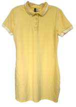 Divided by H&amp;M Women&#39;s Tennis Dress Collared Short Sleeve 100%Cotton Sz M Yellow - £11.72 GBP