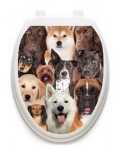 Toilet Tattoos® Dogs  Galore  Lid Cover  Decor Silver Reusable Vinyl 1127 - £18.94 GBP