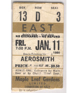 AEROSMITH 1980 VINTAGE TICKET STUB MAPLE LEAF GARDENS GOLD BOX 13 DOMINI... - $68.25 CAD