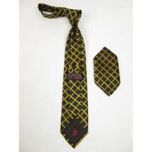Mens Steven Land Density 100% Satin Silk Crystal Tie/Hankie Set CR29-12 Gold image 3