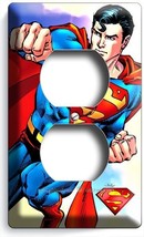 Superman Superhero Comics Duplex Outlet Wall Plate Cover Boys Bedroom Home Decor - £8.68 GBP
