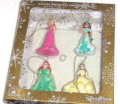 Disney Princess Ariel Belle Jasmine Aurora Beauty Ornament Set Theme Parks - £47.50 GBP