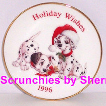 Disney 101 Dalmatians Hallmark Ornament Christmas Mini Plate Holiday Vintage - £19.48 GBP