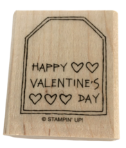 Stampin Up Rubber Stamp Happy Valentines Day Gift Tag Card Making Hearts Love - $3.99