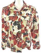 DRAPERS DAMONS Women&#39;s Jacket Cotton Floral Print Shoulder Accents Sz Small $75 - £17.78 GBP