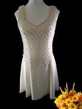 New Donna Dress Xs White Pearl Net By Antonio Enne Zip Back - £53.71 GBP