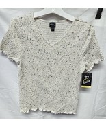 Art Class Girls Short Sleeve Smocked Top Shirt White daisy Floral size XL - $17.76 CAD