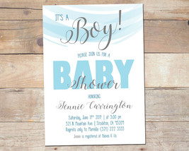 It's a Boy / Baby Shower Invitation / Blue and White Baby Shower - $7.99